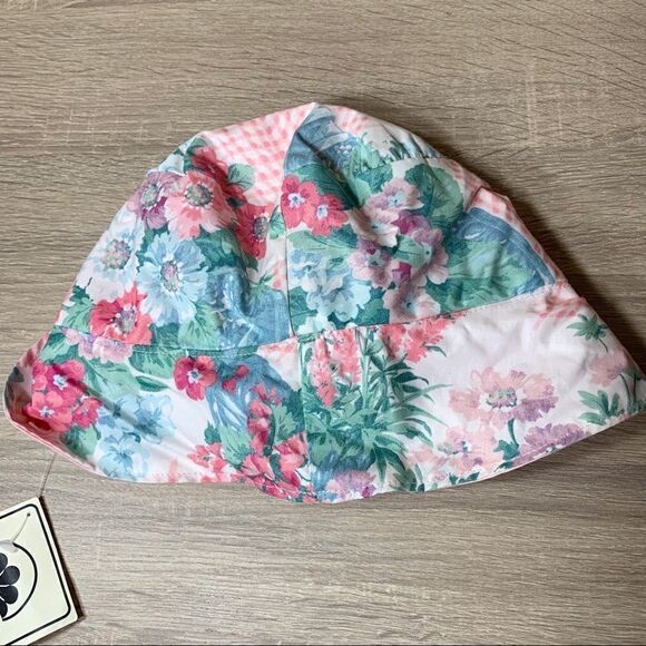 Vintage toddler girl flower print hat - Picture 5 of 9